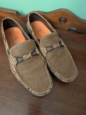 Martin Dingman Bermuda Crocodile Grain Braided Bit Loafers